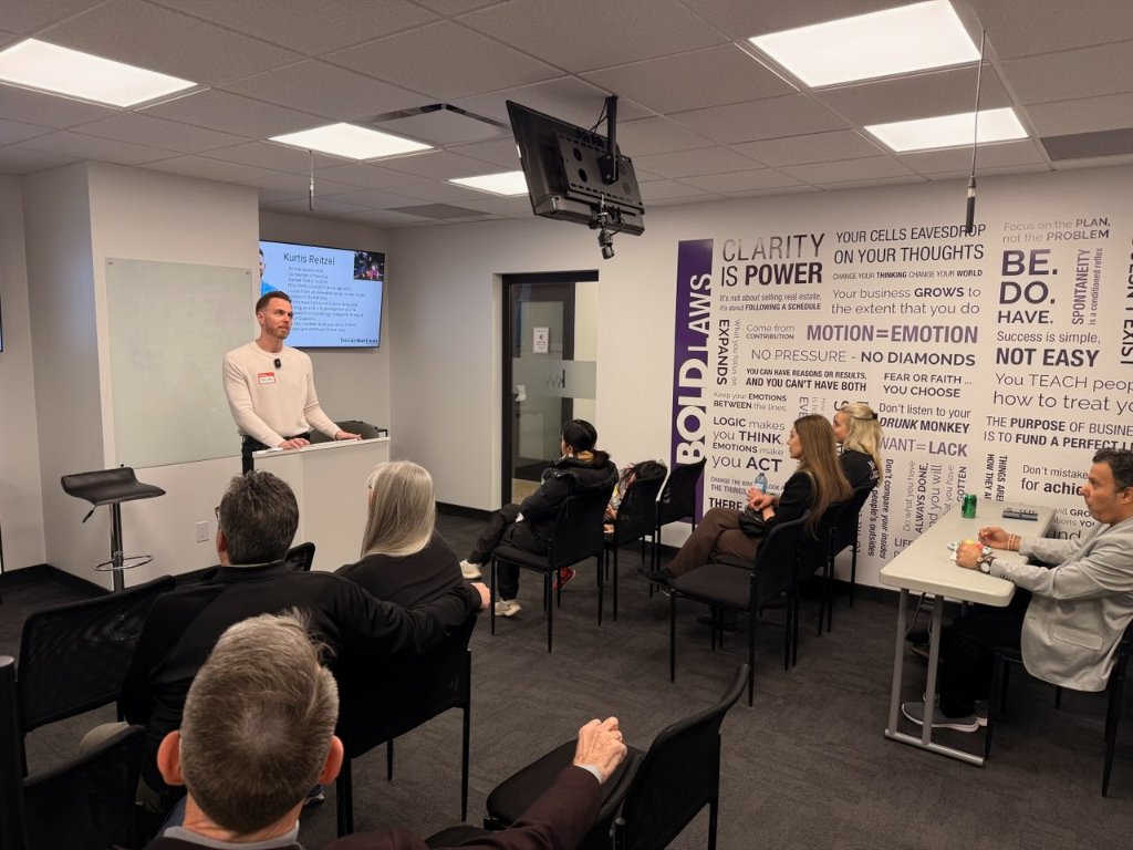 Kurtis presenting to investors at a local club gathering